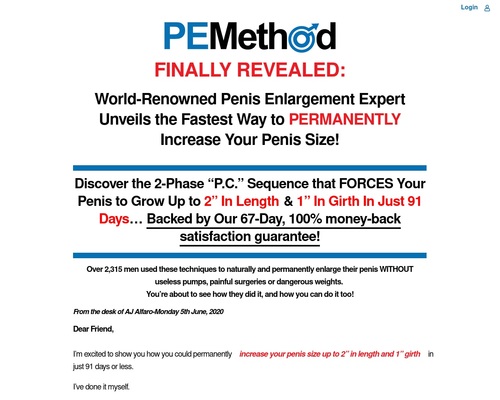 Get a Larger Penis with PEMethod – The #1 Rated Penis Exercise Program Get a Larger Penis with PEMethod - The #1 Rated Penis Exercise Program