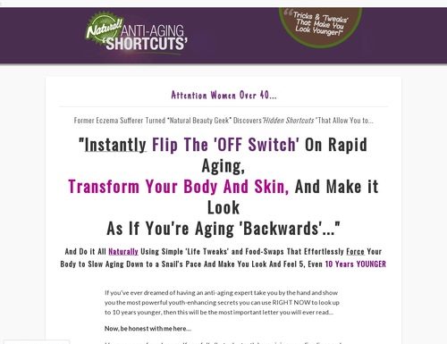 Natural Anti-Aging Shortcuts – NEW High-Converting Anti-Aging Offer! Natural Anti-Aging Shortcuts - NEW High-Converting Anti-Aging Offer!