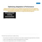 Optimizing Adaptation and Performance Optimizing Adaptation and Performance
