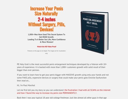 Penis Enlargement Holy Grail PE Holy Grail
