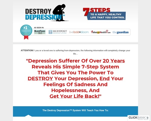 Destroy Depression ™ – $100 New Aff Bonus Destroy Depression (tm) - $100 New Aff Bonus