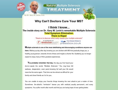 Proven MS treatment by Dr Gary Levin M.D Proven MS treatment by Dr Gary Levin M.D