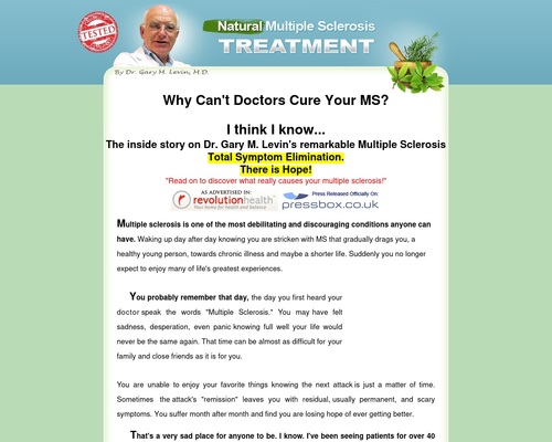 Proven MS treatment by Dr Gary Levin M.D Proven MS treatment by Dr Gary Levin M.D